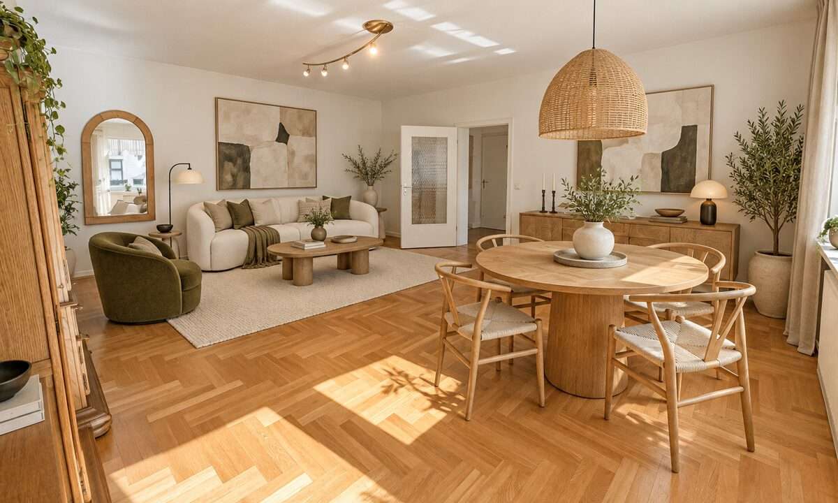 Wohnzimmer-KI-Mustereinrichtung